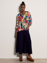 Apricot Orange Colour Block Woven Blouse - Image 1 of 4