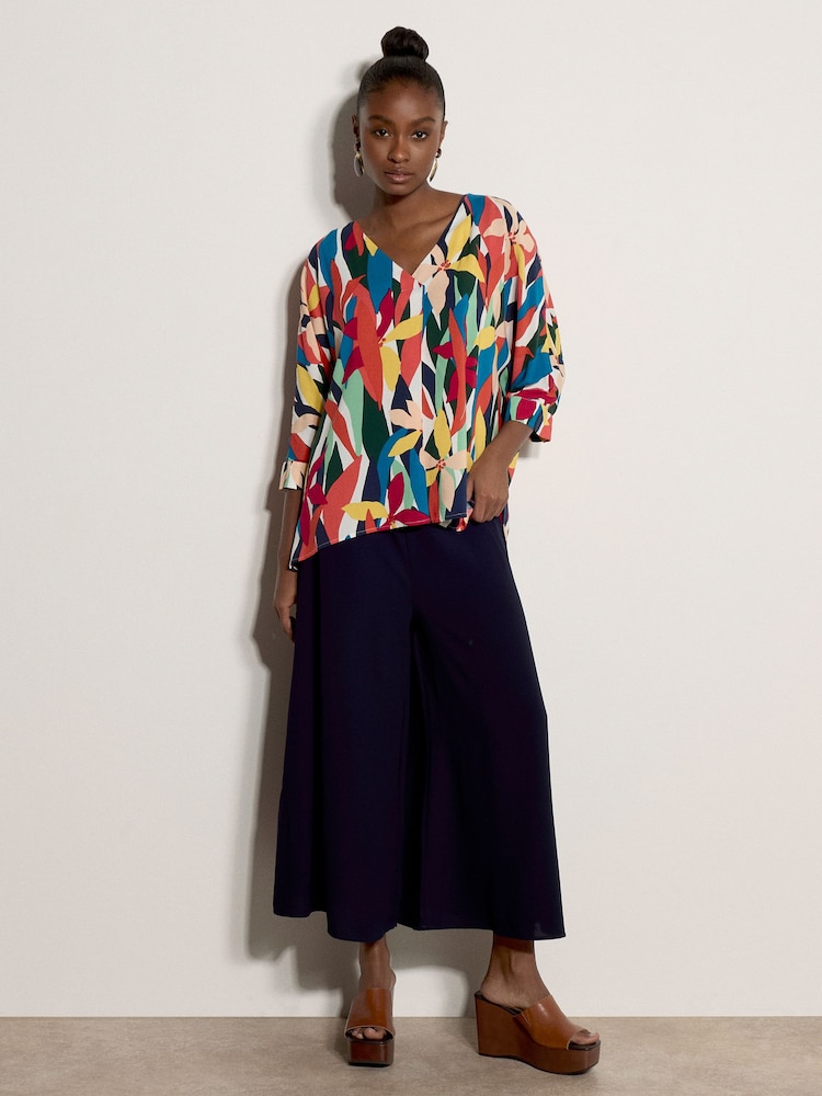 Apricot Orange Colour Block Woven Blouse - Image 1 of 4
