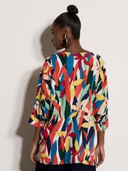Apricot Orange Colour Block Woven Blouse - Image 4 of 4
