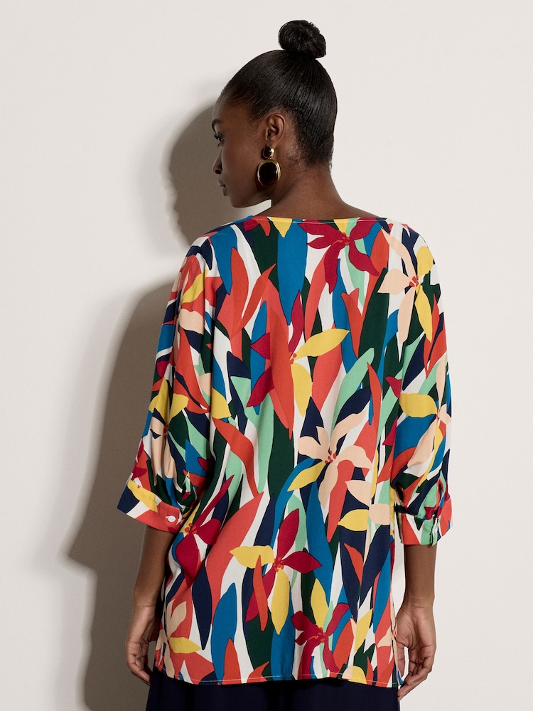 Apricot Orange Colour Block Woven Blouse - Image 4 of 4