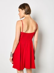 Apricot Red Eyelash Embroidered Cami Mini Dress - Image 3 of 5