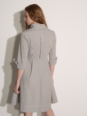 بني - Apricot Cotton Stripe Shirt Mini Dress - Image 5 of 5