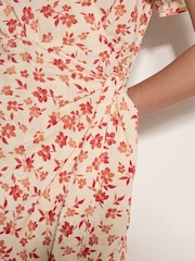 Apricot Cream Floral Wrap Mini Dress - Image 2 of 3