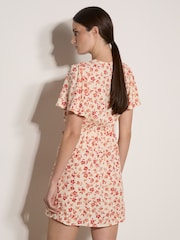 Apricot Cream Floral Wrap Mini Dress - Image 3 of 3