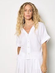 Apricot White Lightweight V-neck Blouse - Image 3 of 5