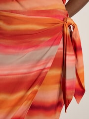 Apricot Watercolour Stripe Wrap Midi Skirt - Bild 3 von 4