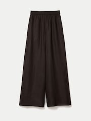 Jigsaw Brown Linen Wide Leg Palazzo Trousers - Image 5 of 5