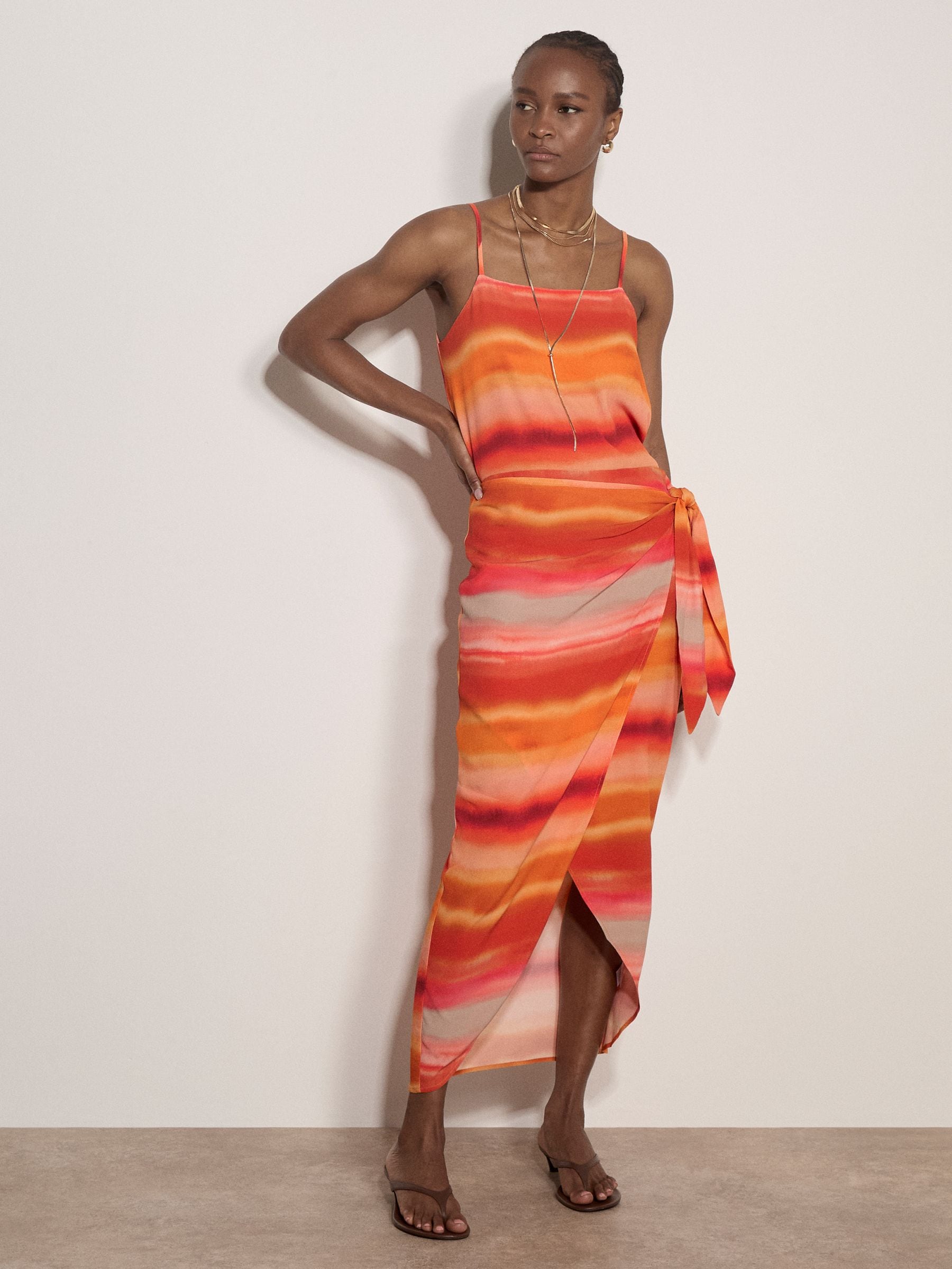 Buy Apricot Orange Watercolour Stripe Camisole Top from Next Romania