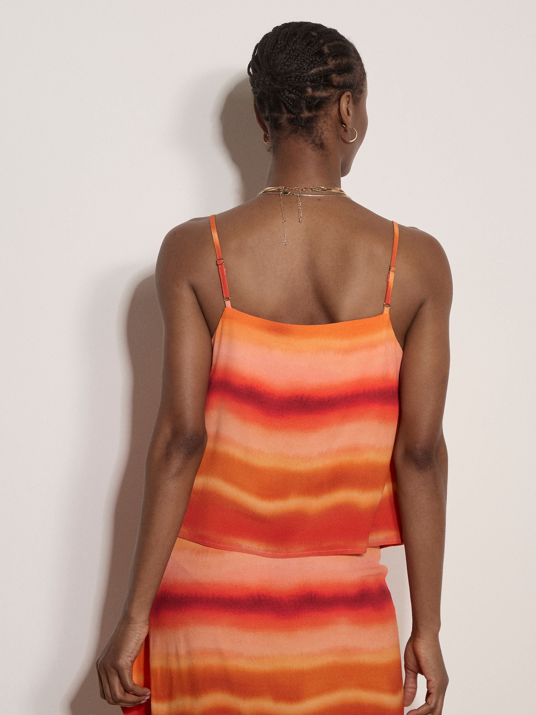 トップス nigico Buy Apricot Orange Watercolour Stripe Camisole Top from Next Romania