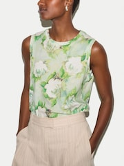 Jigsaw Green Sketch Rose Print Tank - Image 3 of 5