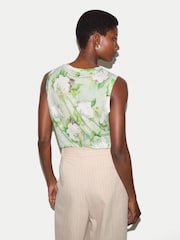Jigsaw Green Sketch Rose Print Tank - Image 4 of 5
