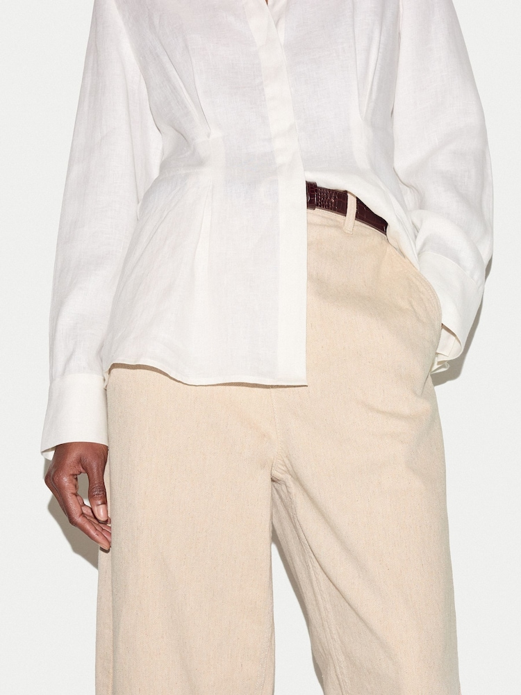 Jigsaw Cream Kensington Barrel Leg Jeans - Image 2 of 5