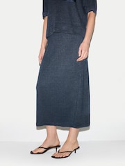 Jigsaw Blue Linen Silk Pocket Skirt - Image 1 of 5