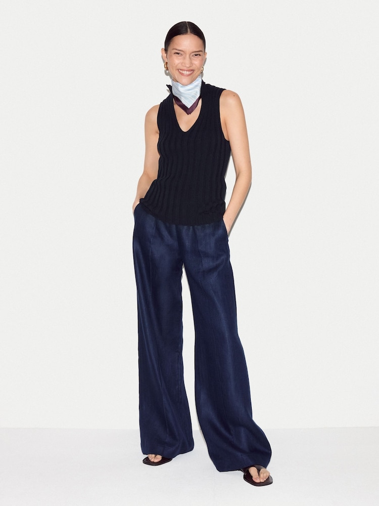 Jigsaw Blue Cotton 90's Rib Tank - Image 2 of 5