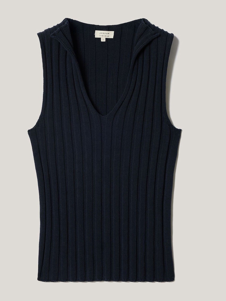 Jigsaw Blue Cotton 90's Rib Tank - Image 5 of 5