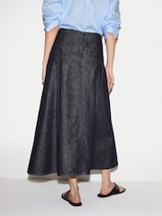 Jigsaw Blue Denim Flared Midi Skirt - Image 4 of 5