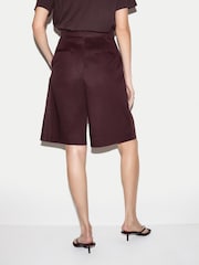 Jigsaw Purple Cotton Double Pleated Shorts - Image 4 of 5