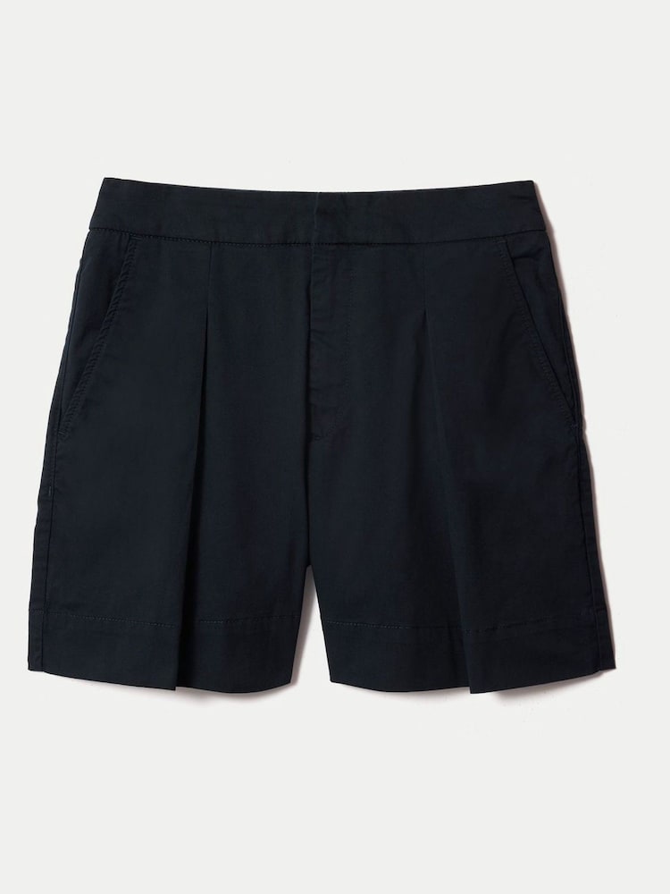 Jigsaw Blue Cotton Pleat Front Chino Shorts - Image 5 of 5