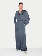 Jigsaw Blue Satin Pleated Top - Image 5 of 6