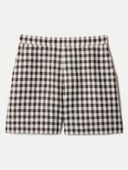 Jigsaw Brown Mara Linen Checked Shorts - Image 5 of 5