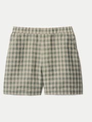 Jigsaw Green Mara Linen Checked Shorts - Image 6 of 6