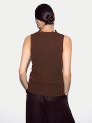 Jigsaw Brown Cotton 90's Rib Tank - Image 3 of 6
