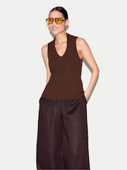 Jigsaw Brown Cotton 90's Rib Tank - Image 4 of 6