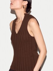 Jigsaw Brown Cotton 90's Rib Tank - Image 5 of 6