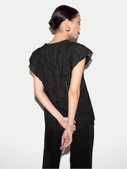 Jigsaw Black Floral Jacquard Top - Image 3 of 5
