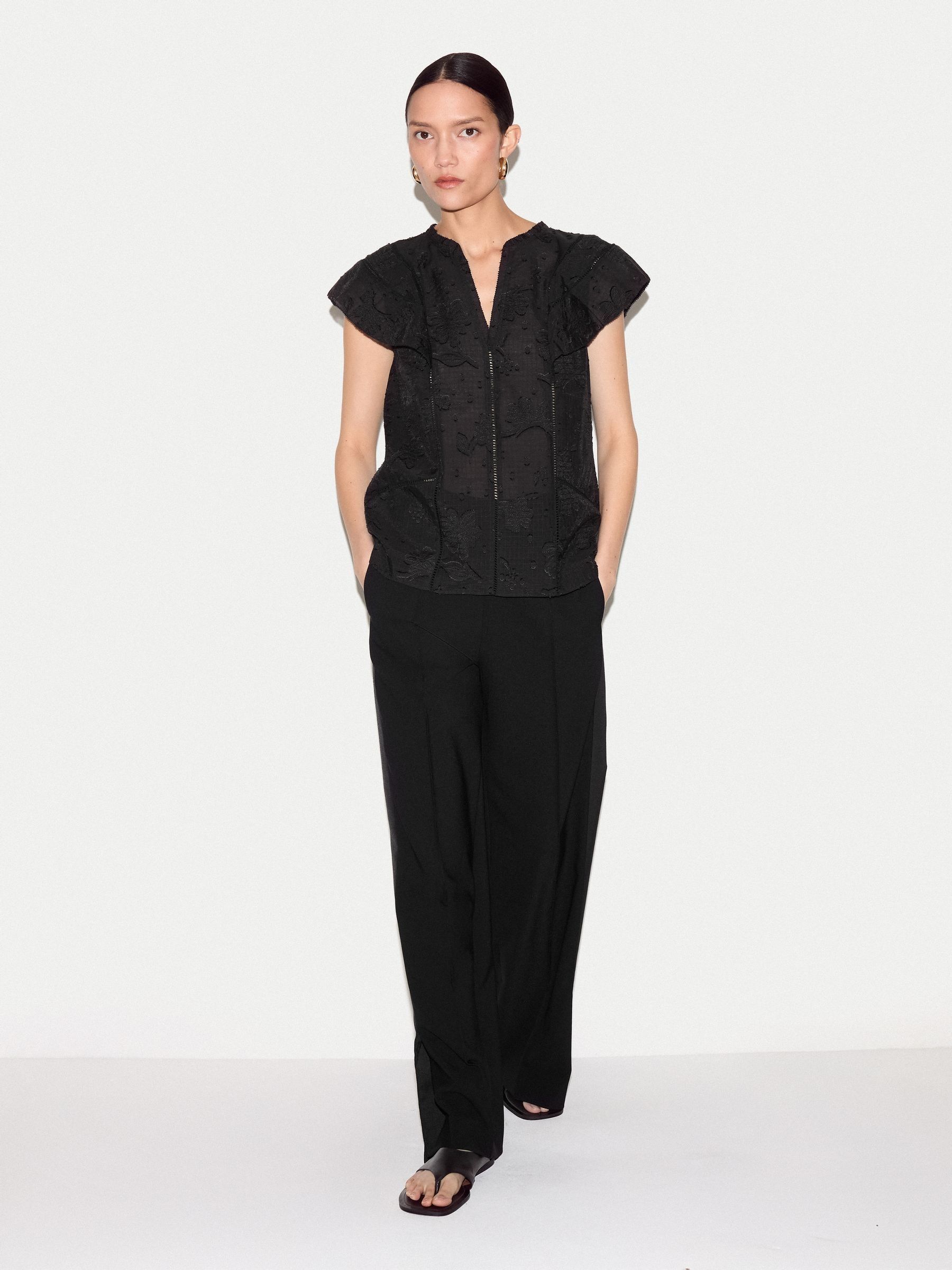 Buy Jigsaw Black Floral Jacquard Top from Next Romania