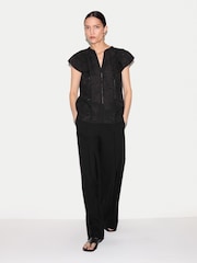 Jigsaw Black Floral Jacquard Top - Image 4 of 5