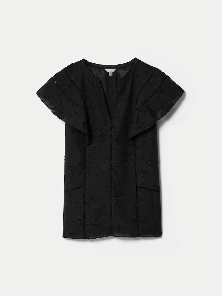 Jigsaw Black Floral Jacquard Top - Image 5 of 5