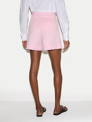 Jigsaw Pink Cotton Pleat Front Chino Shorts - Image 4 of 5