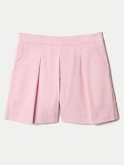Jigsaw Pink Cotton Pleat Front Chino Shorts - Image 5 of 5