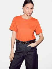 Jigsaw Orange Supima Cotton Crew Neck T-Shirt - Image 1 of 5