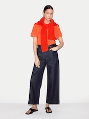 Jigsaw Orange Supima Cotton Crew Neck T-Shirt - Image 3 of 5