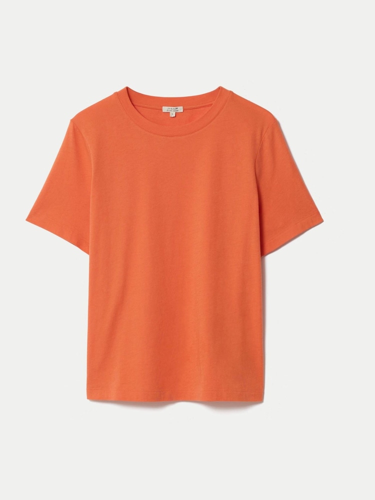 Jigsaw Orange Supima Cotton Crew Neck T-Shirt - Image 5 of 5
