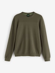 BOSS Green Momentum Textured Detail Logo Jumper - Image 1 of 1
