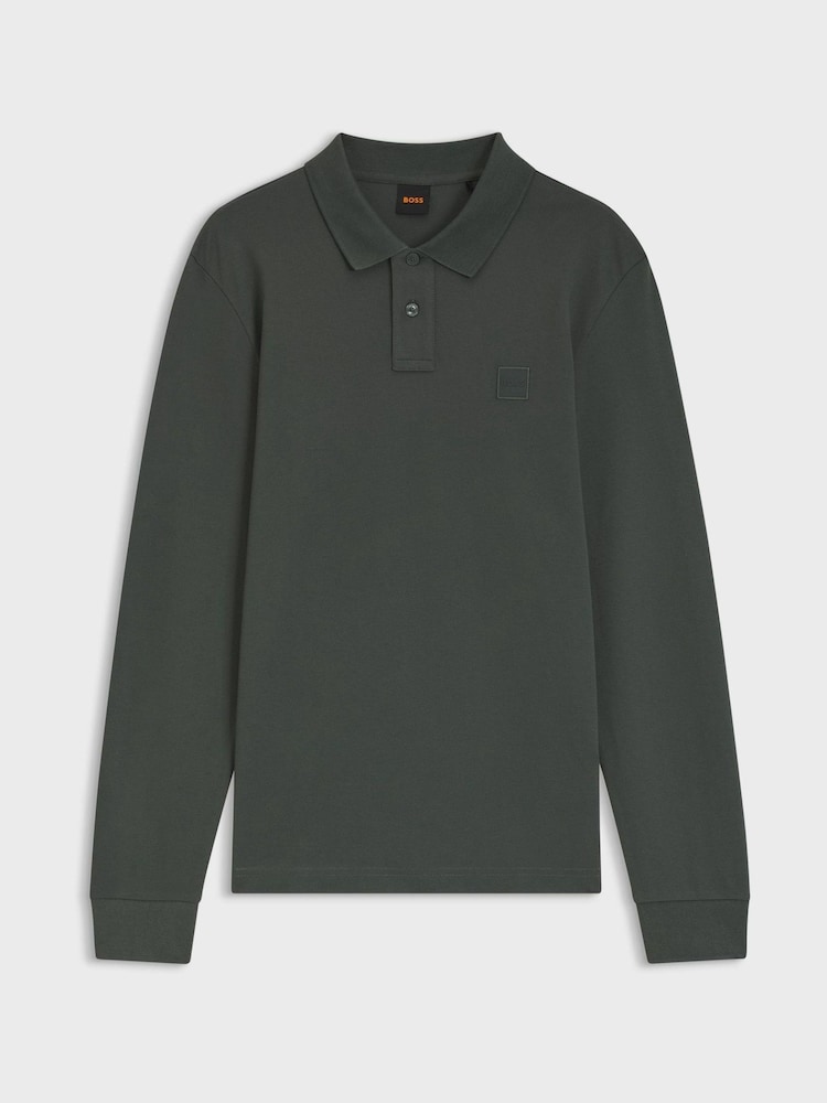 Zaļš - BOSS Passerby Box Logo polo krekls ar garām piedurknēm - Attēls 5 no 5