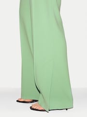 Jigsaw Green Crepe Split Hem Trousers - Image 2 of 6