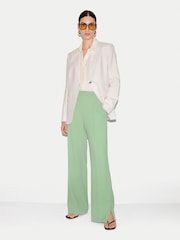 Jigsaw Green Crepe Split Hem Trousers - Image 4 of 6