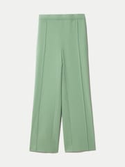 Jigsaw Green Crepe Split Hem Trousers - Image 6 of 6