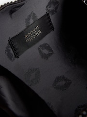 Rockett St George Black Sparkle Lips-Shaped Clutch - Image 8 of 9