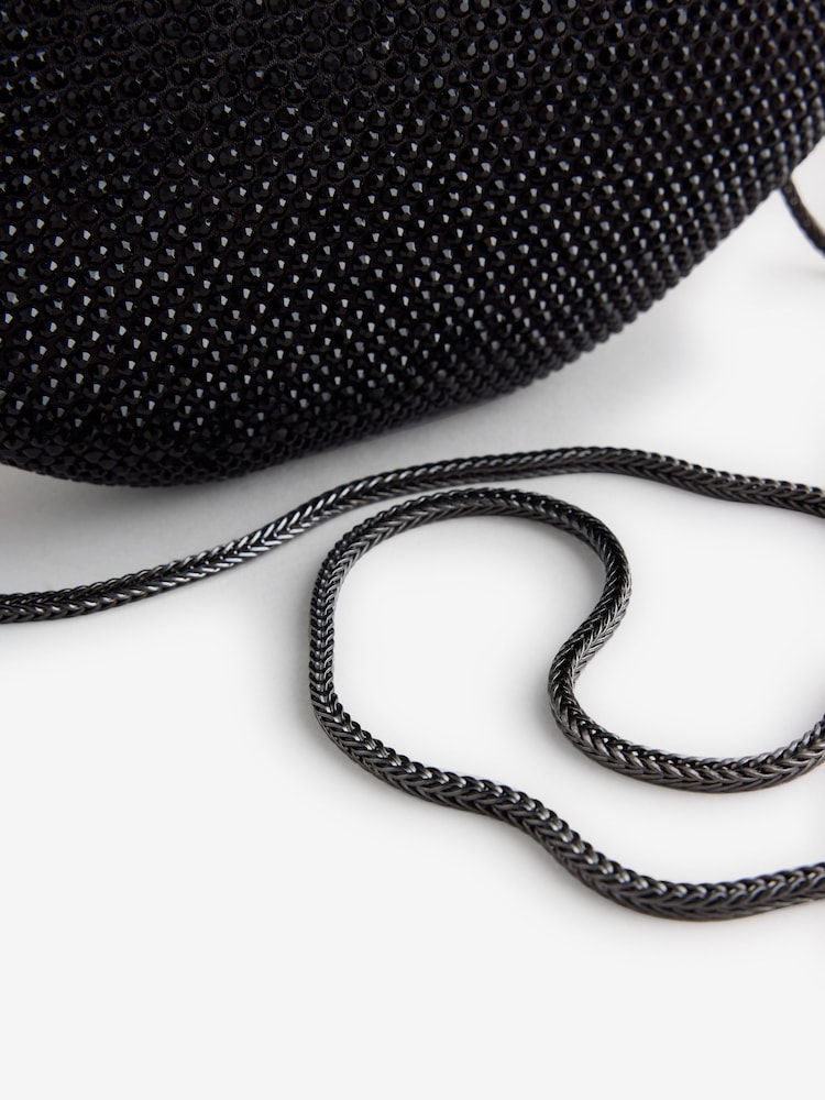 Rockett St George Black Sparkle Lips-Shaped Clutch - Image 9 of 9
