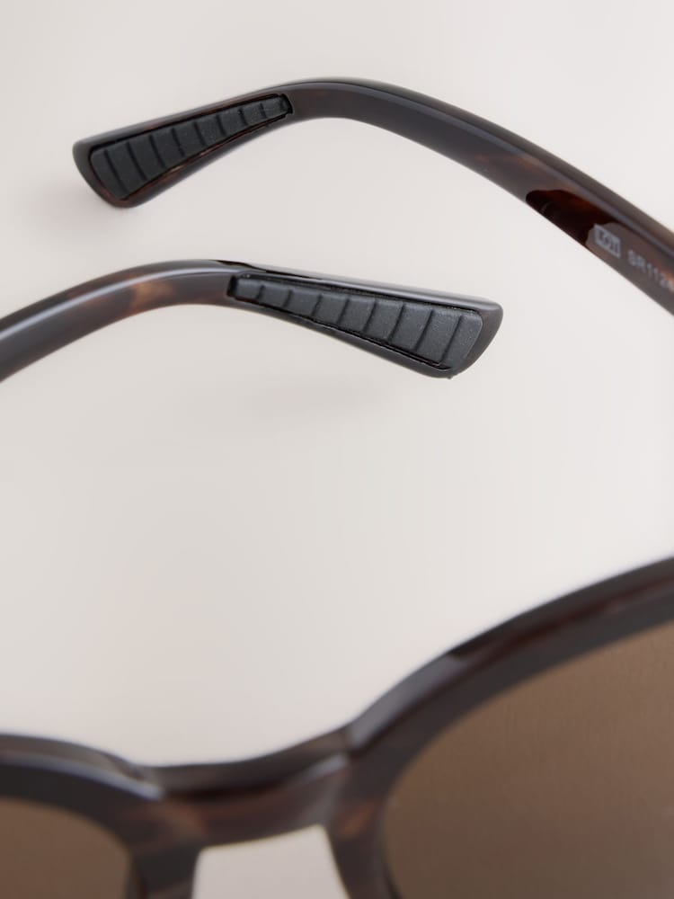 Tortoiseshell Brown Round Sunglasses - Image 4 of 4