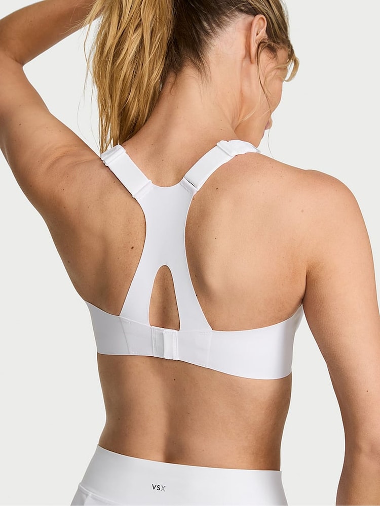 Victoria's Secret White & Silver Square Neck RacketCool™ Medium Impact Sports Bra - Image 2 of 2 Victoria's Secret White & Silver Square Neck RacketCool™ Medium Impact Sports Bra - Image 2 of 2