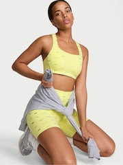 Victoria's Secret Lime Yellow & Silver Square Neck RacketCool™ Medium Impact Sports Bra - Image 1 of 2