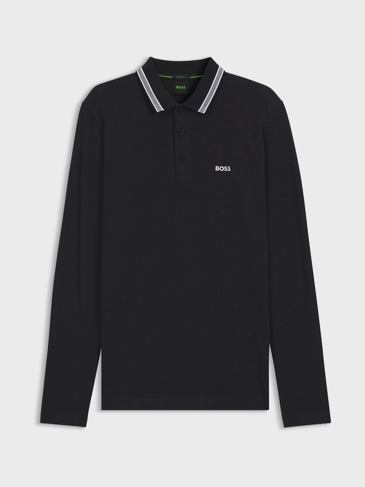 Albastru - BOSS Regular Fit Plisy Tipped Collar Polo Shirt - Imaginea 1 din 1