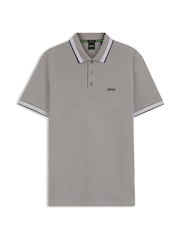 BOSS Light Grey Regular Fit Short Sleeve Paddy Polo Shirt - Image 1 of 1