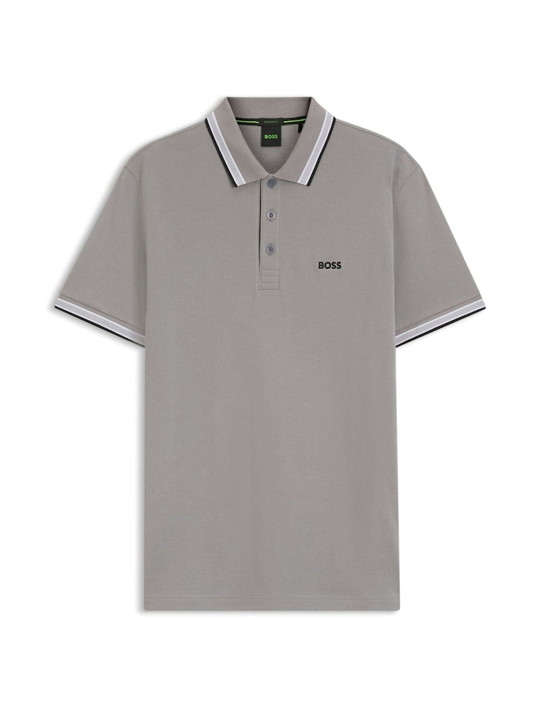 BOSS Light Grey Regular Fit Short Sleeve Paddy Polo Shirt - Image 1 of 1 BOSS Light Grey Regular Fit Short Sleeve Paddy Polo Shirt - Image 1 of 1